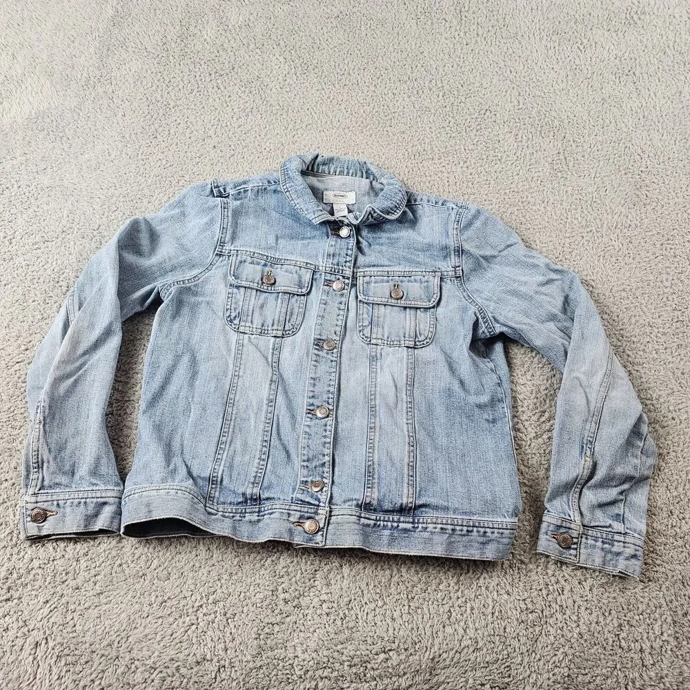 Vintage Old Navy Denim Jacket Mens Medium  Blue Trucker Grunge Distressed Y2K